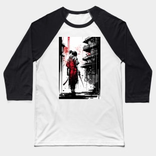 Ink Painting of A Japanese Kenshi Baseball T-Shirt